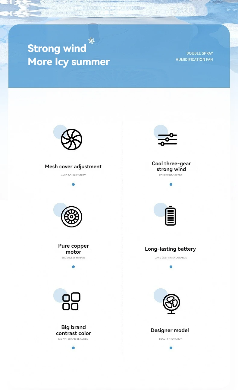 Description Picture 3 of itemDesktop Small Fan Mini Cartoon USB Charging Fan High Wind Portable Student Dormitory Fan