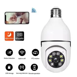 4MP 2.4&5G Bulb E27 Surveillance Camera Full Color Night Vision Automatic Human Tracking Zoom Indoor Security Monitor WifiCamera