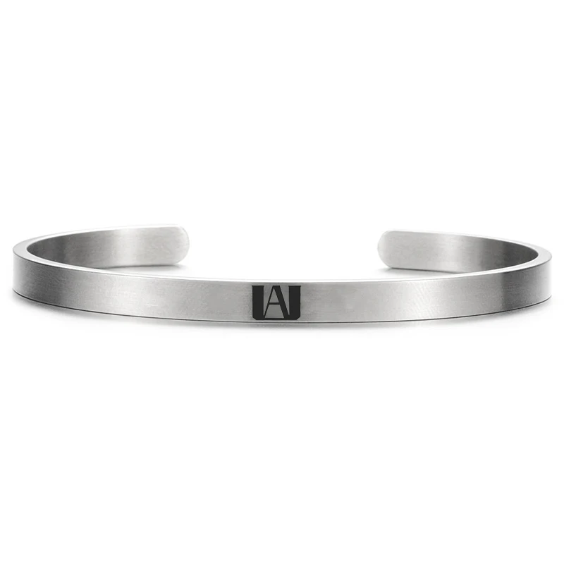 My Hero Academia Animation Cuff Bracelet Logo Cosplay Fashion Stainless Steel Bangle Women Men Jewelry Christmas Gift for Fans 3