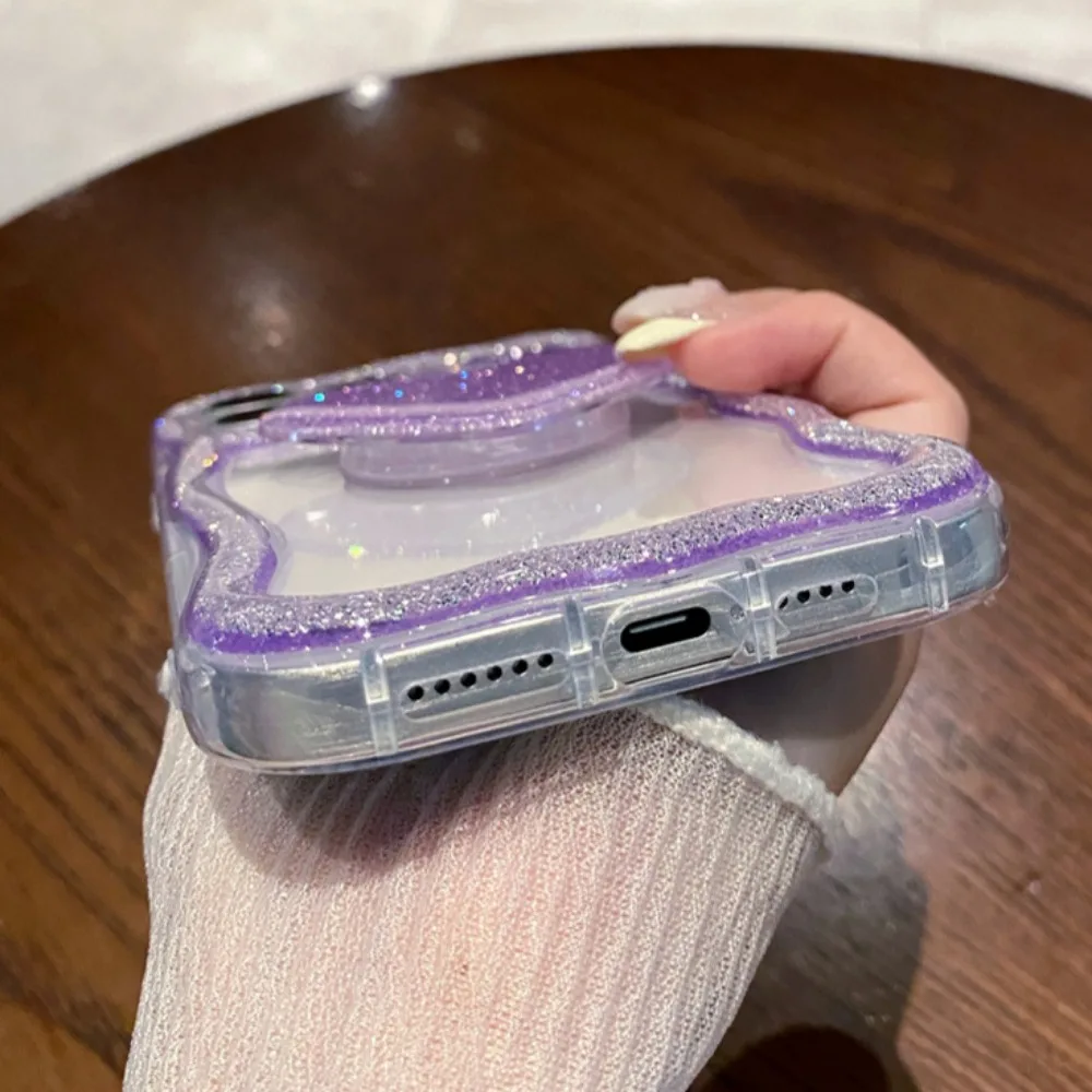 Coque de téléphone avec support en forme de cœur et diamant pailleté pour iPhone 16 15 14 13 12 11 Pro Max Plus, jolie coque antichoc avec support en forme de cœur en 3D_voghion.com