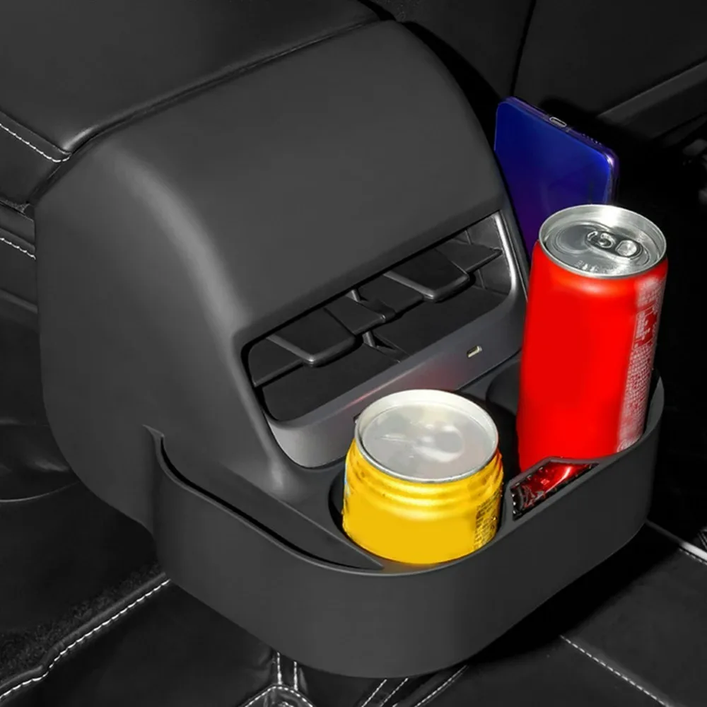 

For Tesla Model 3 Model Y Rear Seat Air Vent Car Cup Holder Drink Bottle Organizer for Tesla Model 3/Y Console Storage Box