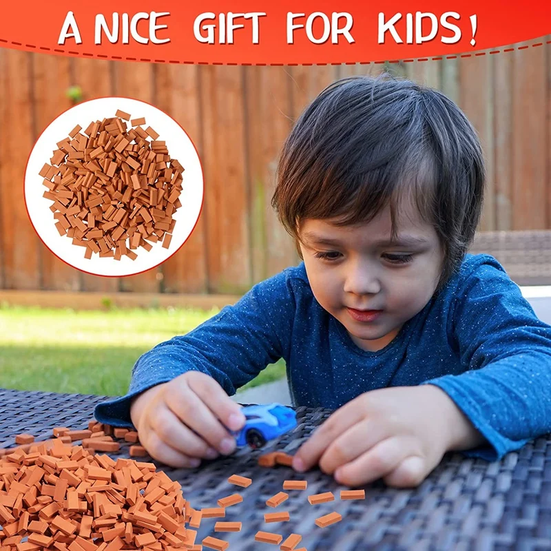 200 Pieces Mini Bricks For Landscaping Miniature Bricks Brick Wall Small Bricks For Dollhouse Garden Parts,1/35 Scal