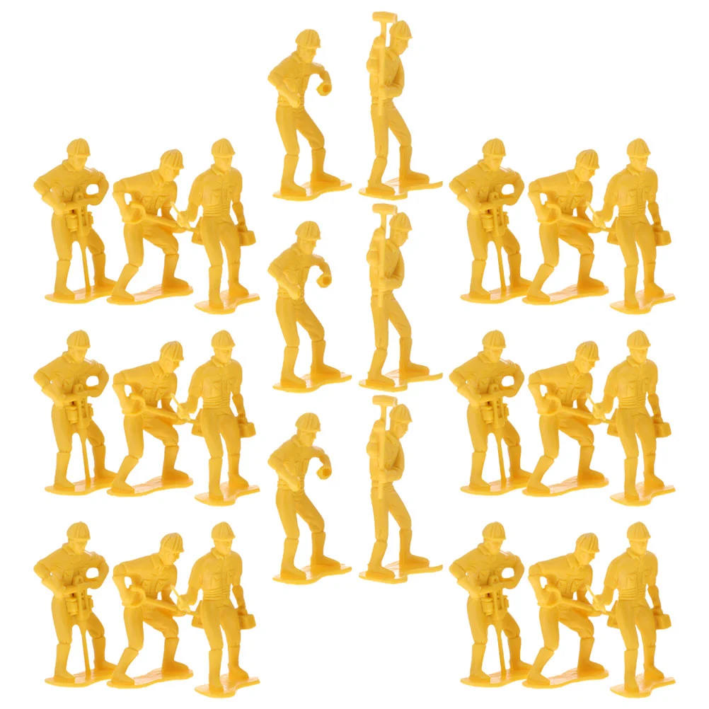 54 Pcs Simulator Scene Layout Props Engineering Workers Model Toy Kit Set Figures Plastic Standing Models
