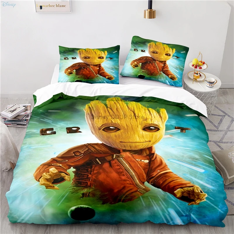 Home Textile Guardians of The Galaxy Cartoon 3d Groot Rocket Racoon Bedding Set Comforter Cover Set with Pillowcases Duvet Cover 