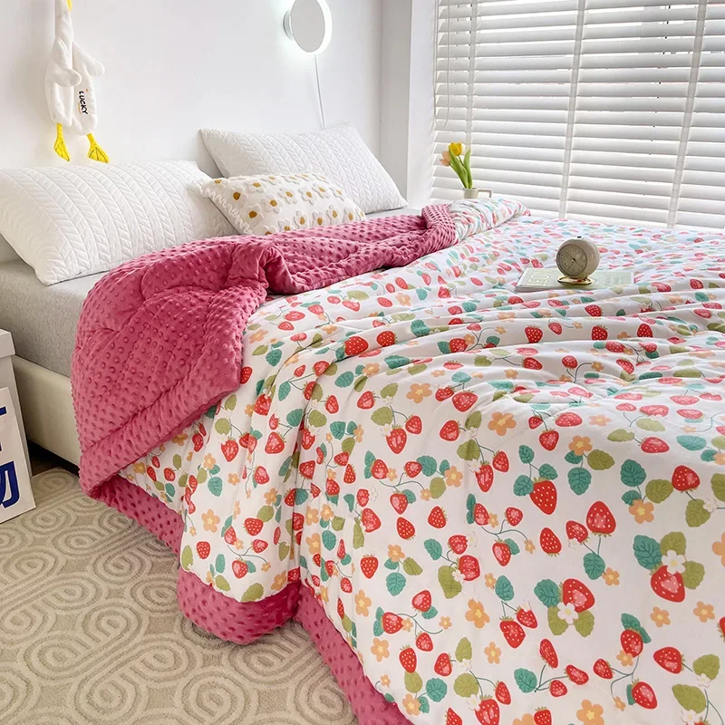 

Real Cotton Quilt Air-conditioning Comforter Soft Breathable Blanket Quilting  Blanket Single Bed Quilt Mechanical Wash Double