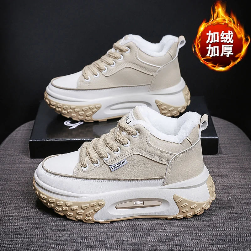 

Новые модные женские кроссовки для гольфа на толстой подошве, зимние женские утепленные кроссовки с мехом внутри для тренировок по гольфу, увеличивающие рост кроссовки для гольфа