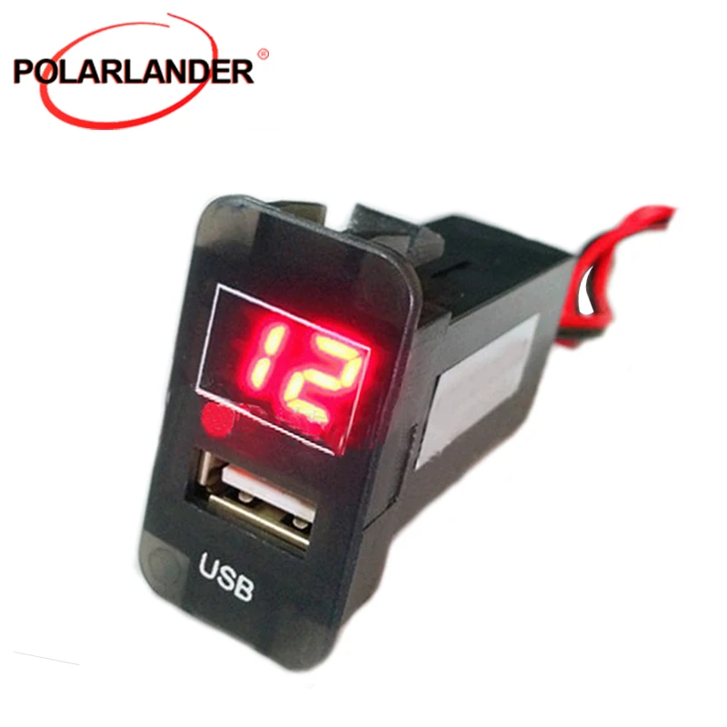 

Single USB Car Charger 1.0 Mobile Phone Car Charger 2.1A WithThree Digital Voltmeter For Old Toyota YJCC-RED-JFT1UVR38