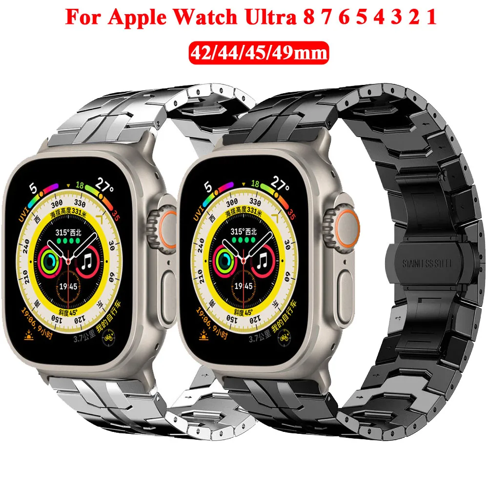 

Metal Strap For Apple Watch Ultra 49mm 8 7 45mm Stainless Steel Smart Watch Wristband For iwatch 6 5 4 3 SE 44 42mm Accessories