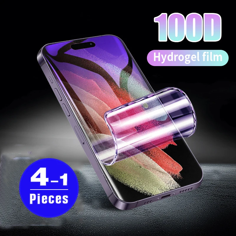 

4/3/2/1 шт., Гидрогелевая пленка для iPhone X XS Max XR 11 Pro 12 13 Mini 14 Plus 15 XS