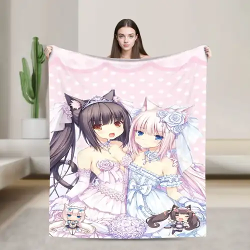 Shigure Minaduki and Fraise Nekopara Anime Blanket  Flannel Funny Soft Throw Blankets for Bed Sofa Autumn/Winter - Image 15
