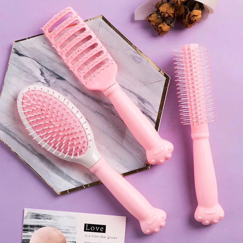 Air Cushion Massage Anti-screw Untangling Hairdressing Hair Brush Cute Cat Claw Activity Gym Styling Makeup Curly Hair Comb