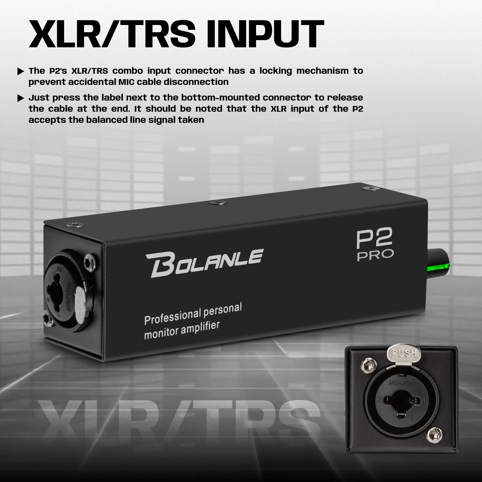 Bolanle P2 PRO IEM Rechargeable USB C Ultra-Compact Personal In-Ear Monitor Amplifier headset