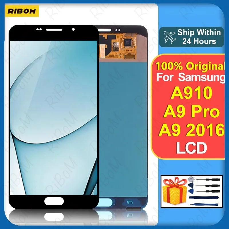 

AMOLED NO FRAME For Samsung Galaxy A9 2016 A900F A9000 LCD Display Touch Screen Digitizer For Samsung A9 Pro A910F A9100 LCD