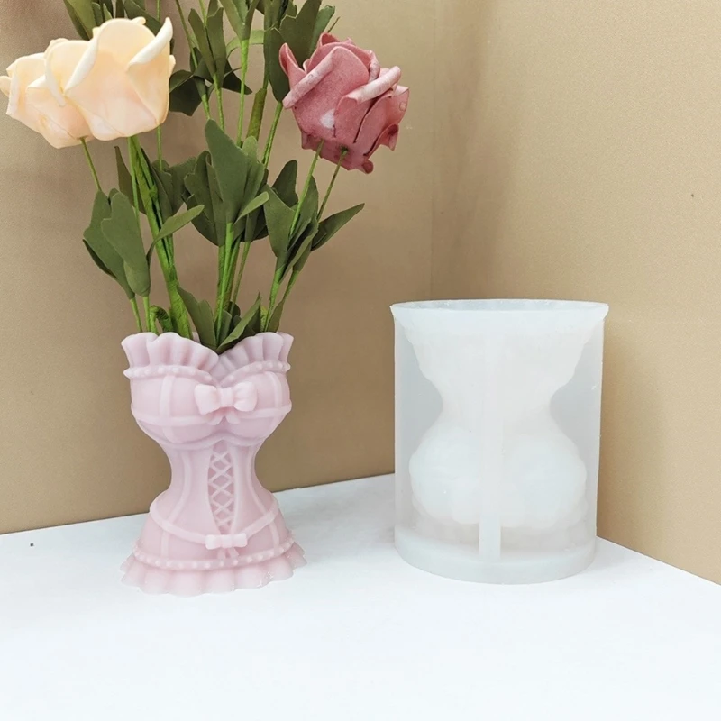 

Wedding Dress Vase Mold DIY Epoxy Resin Cement Gypsum Flowerpot Silicone Mould 40GB
