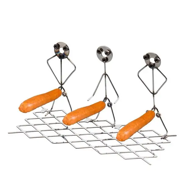 Rozsdamentes Acél Hot Dog Mályvacukrot Kolbász Pörkölő Nyárs Grillezés Grill Villák Botok Konyhai Eszközök Kemping Újdonság Eszköz - Image 4