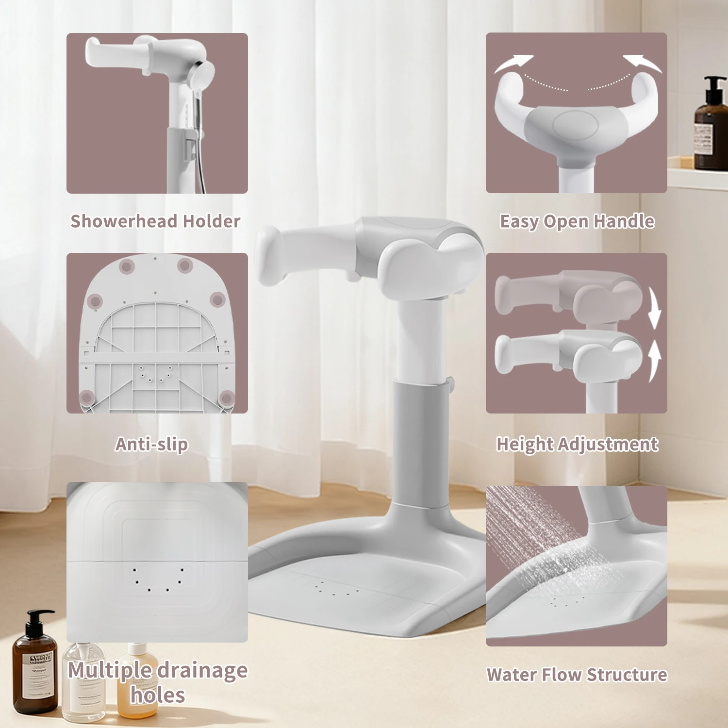 حامل حوض استحمام للرضع مع ميزة تعديل الارتفاع