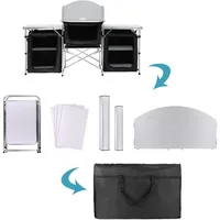 Cuisine Mobile de Camping en plein air, Station de cuisine pliable et Portable, Table de cuisine de Camping avec rangement, offre spéciale 4