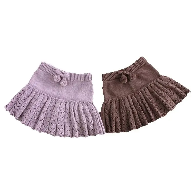 Girls Knitted Pleated Skirt for Spring Autumn