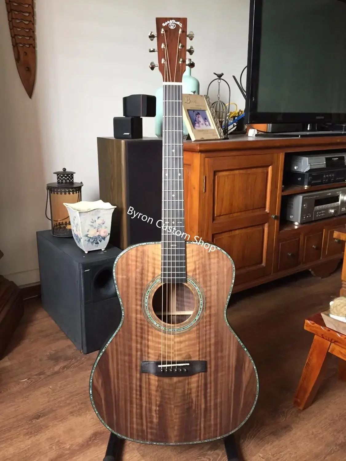 

free shipping all solid Europe walnut wood OM guitar custom handmade solid OM 14 frets AAA acoustic guitar