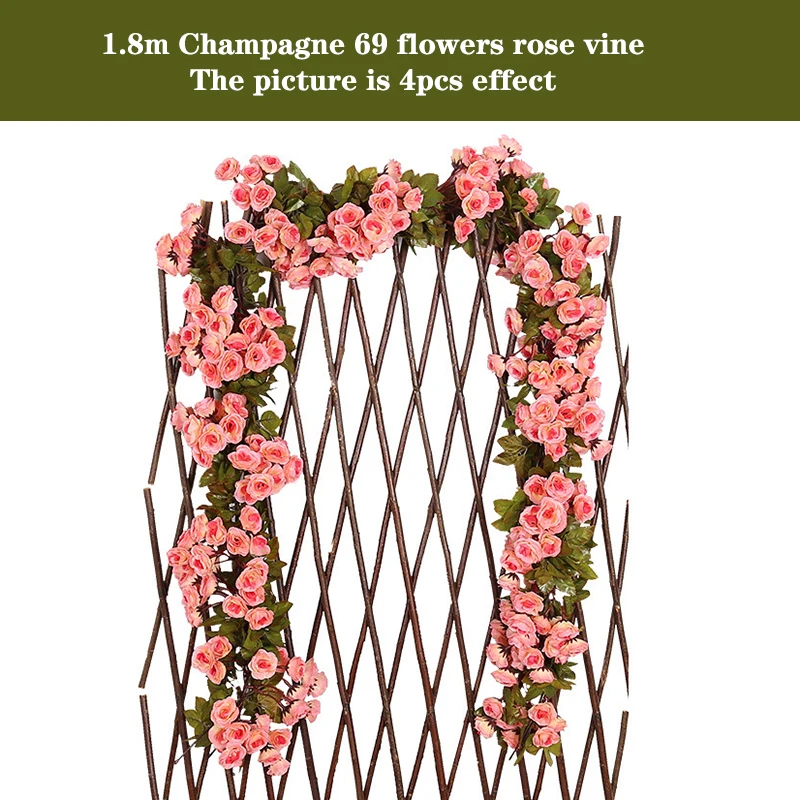 Silk Artificial Rose Vine Hanging Garland for Elegant Wall and Home Decoration