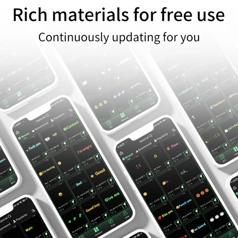 LED ogen voor vrachtwagens, 23 x 5 flexibel programmeerbaar licht teken met Bluetooth APP controle, full colour scrolling LED-display aangepaste tekst patroon animatie, duivels ogen licht voor auto
