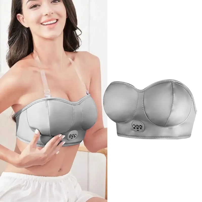 Electric Breast Massager Bra Vibration Chest Massager Breast Enhancement Instrument Heating Stimulator Machine