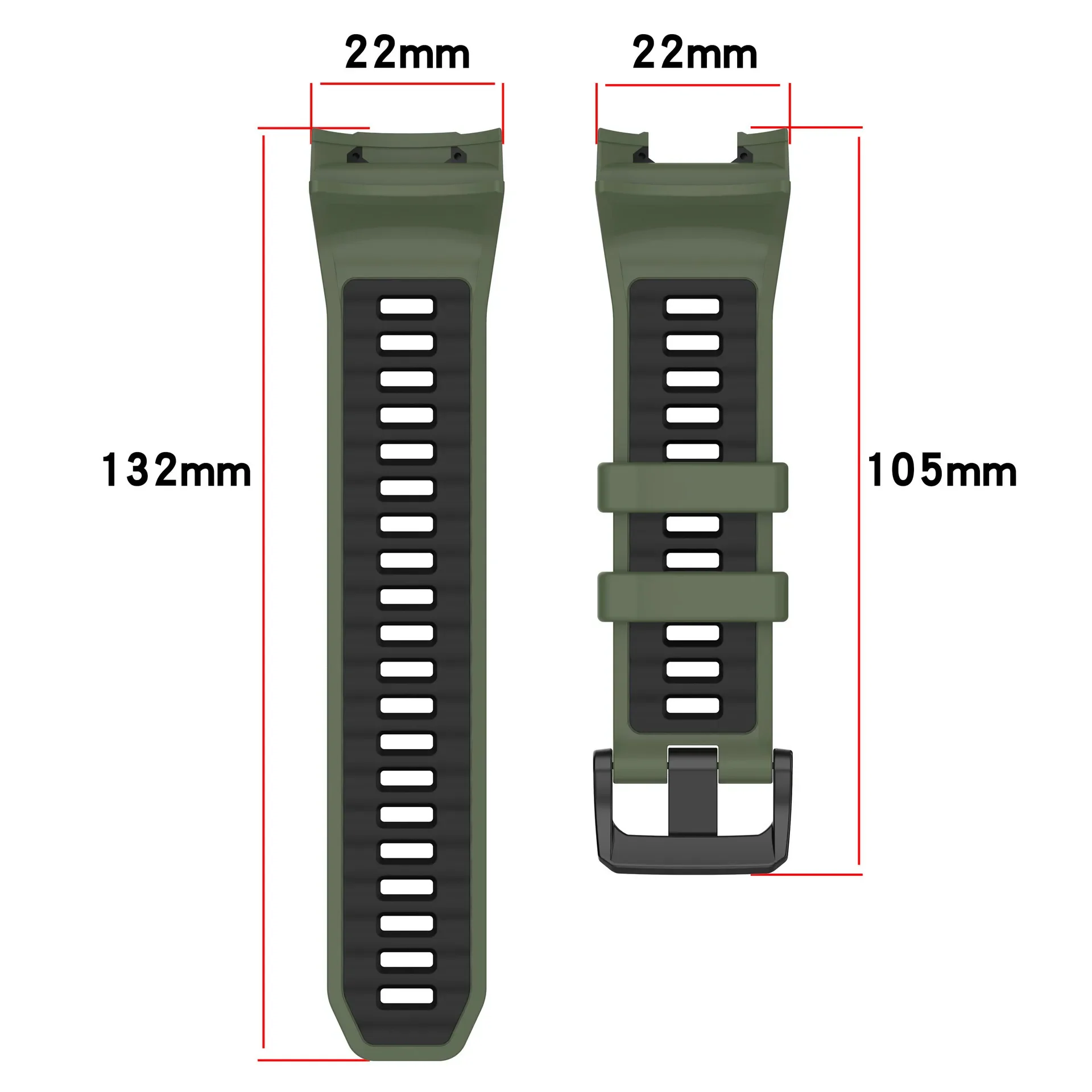Silicone Two-Tone Soft Breathable Lightweight Watch Strap