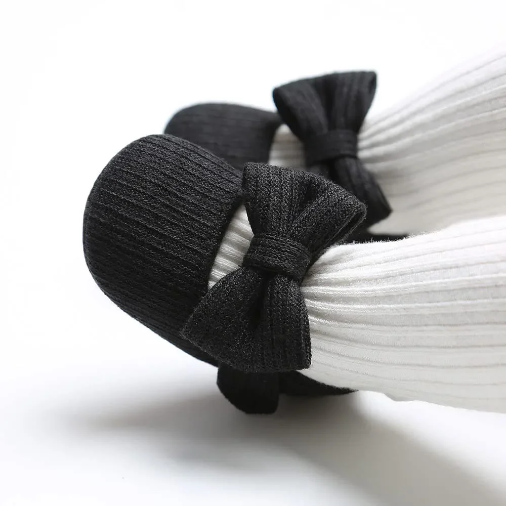 Infant Baby Girls Princess Mary Jane Flats Shoes,Toddler Soft Sole Wedding Dress First Walker Non-Slip Bowknot Pre-Walkers Shoes 4