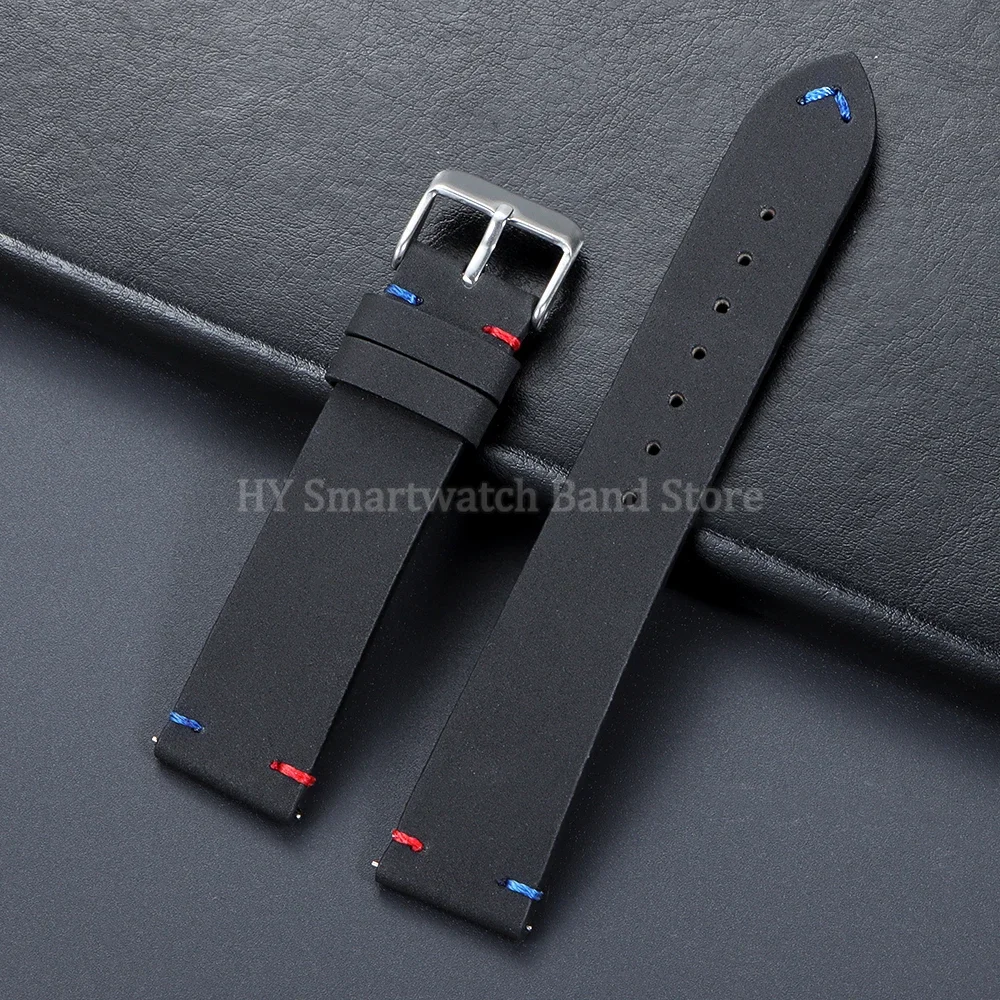 Premium Leather Watch Strap – Cowhide Bracelet with Quick Release, 20mm/22mm
