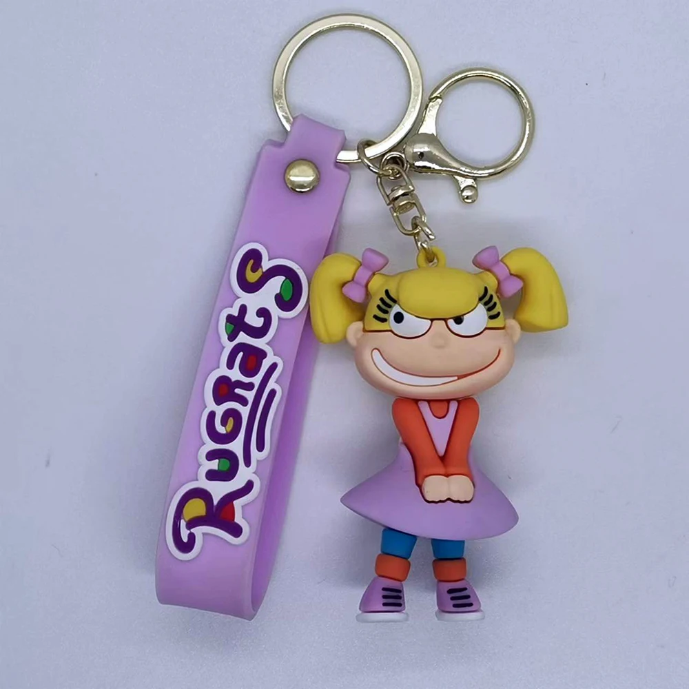 Cartoon Movie Flintstones Keychain 3D Silicone Anime Figure Pearl Slaghoople Dino Pendant Keyrings Backpack Key Accessory Gift
