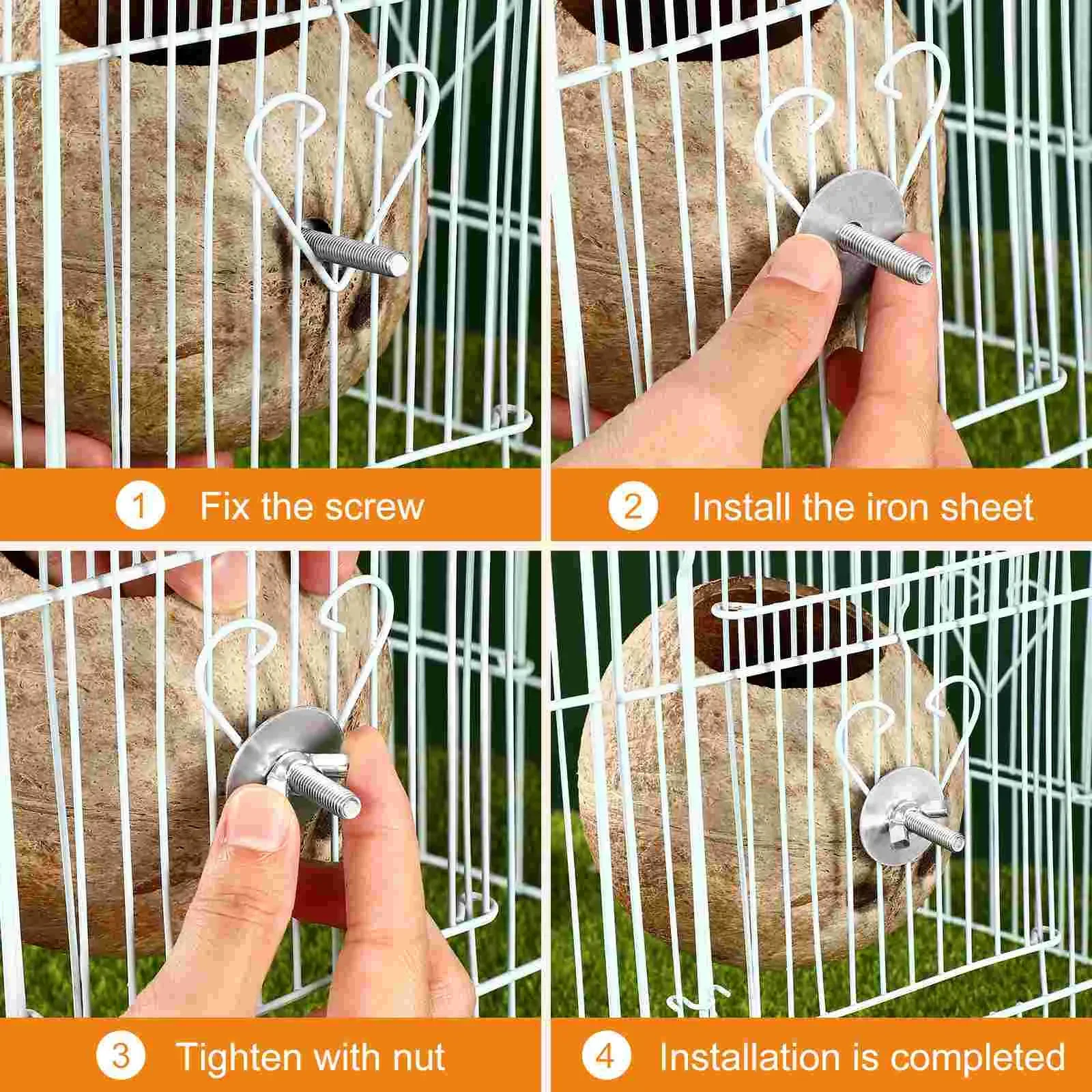Bird Cage Cages Pet Birds Nest Hanging The Bird's Coconut Shell for Bamboo Wooden Baby Bird House Cage Nest