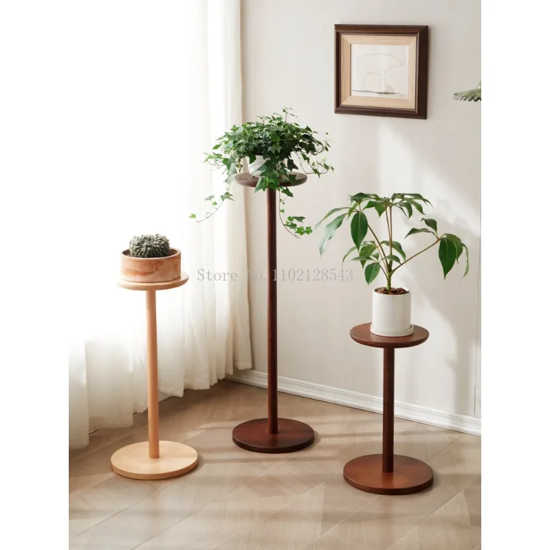 Small Durable Wood Planter Pot Trays Flower Pot Rack Floor Standing Bonsai Holder Home Garden Indoor Display Plant Stand