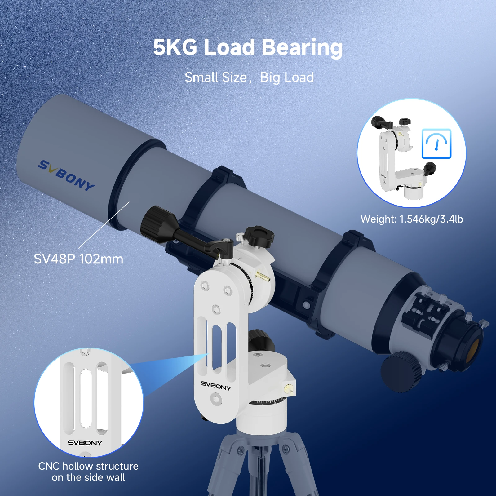 ao-sun4点セット SV225 Adjustable Angle Alt-Azimuth Telescope Mount For Smoothly