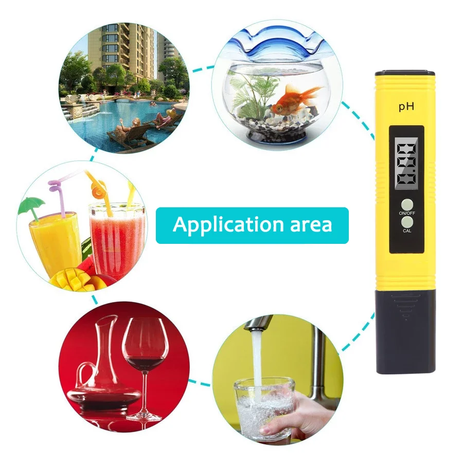 PH Meter 0.01 High Precision for Water Quality Tester with 0-14 Measurement Range Suitable Aquarium Swimming Pool