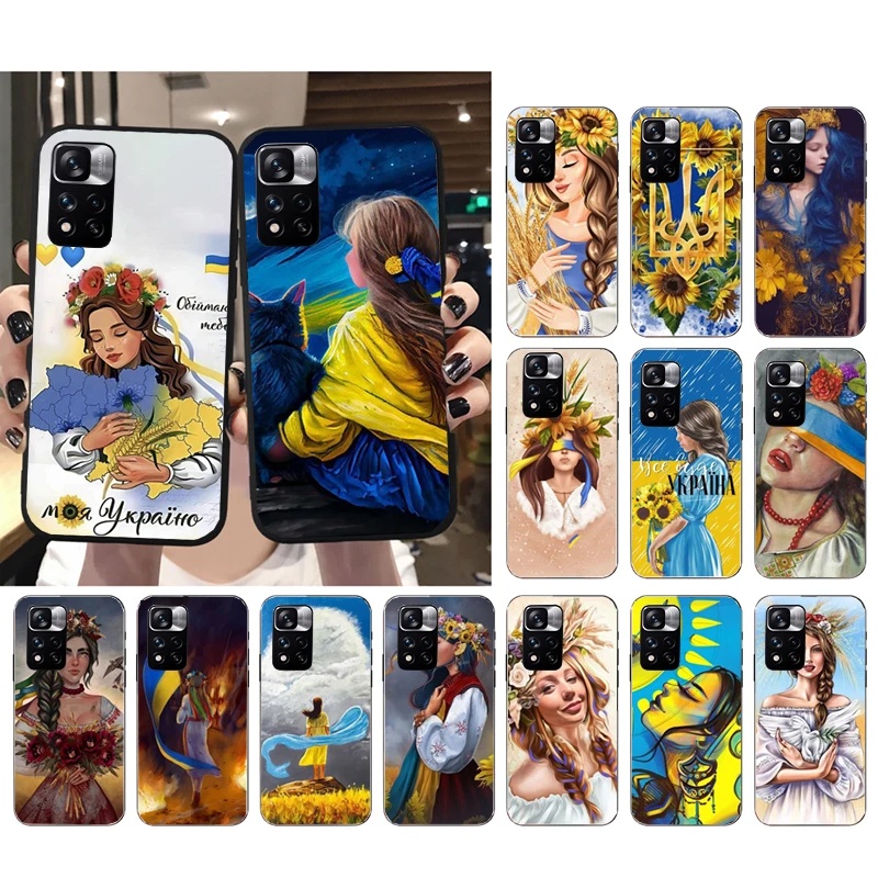 Custodia Per Telefono Per Xiaomi Redmi Note 11 11S 11T Pro 10 9Pro Note9S 10S Redmi 10 9 10C 9C 9A 9T Custodia Per Ragazza Bandiera Ucraina