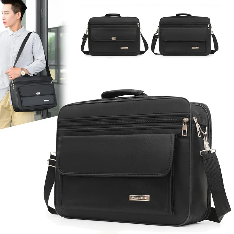 Large Capacity Briefcase Travel Essentials Laptop Storage Diagonal Bag Business Trips Oxford Cloth Document Organize Accessories laptop bag leather briefcase file information bag
