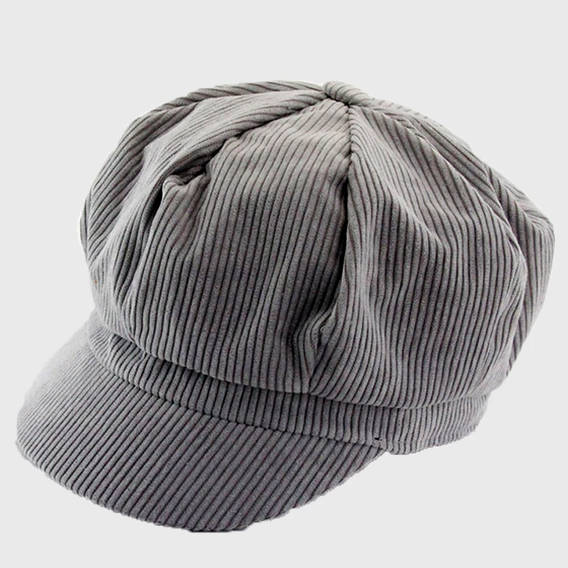 Cotton Newsboy Cap MAXSITI U Corduroy Anise Newsboy Cap Women Vintage Literary Snapback Octagonal Hat Spring Autumn Leisure Casquette Accessories