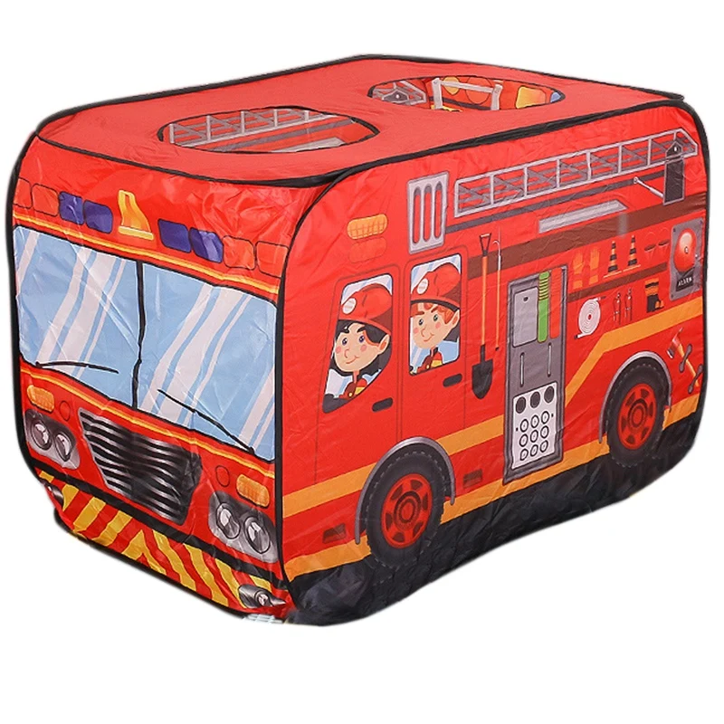 Children Tent Kids Play Tent Toy Foldable Playhouse Cloth Fire Truck Police Car Game House Bus 4