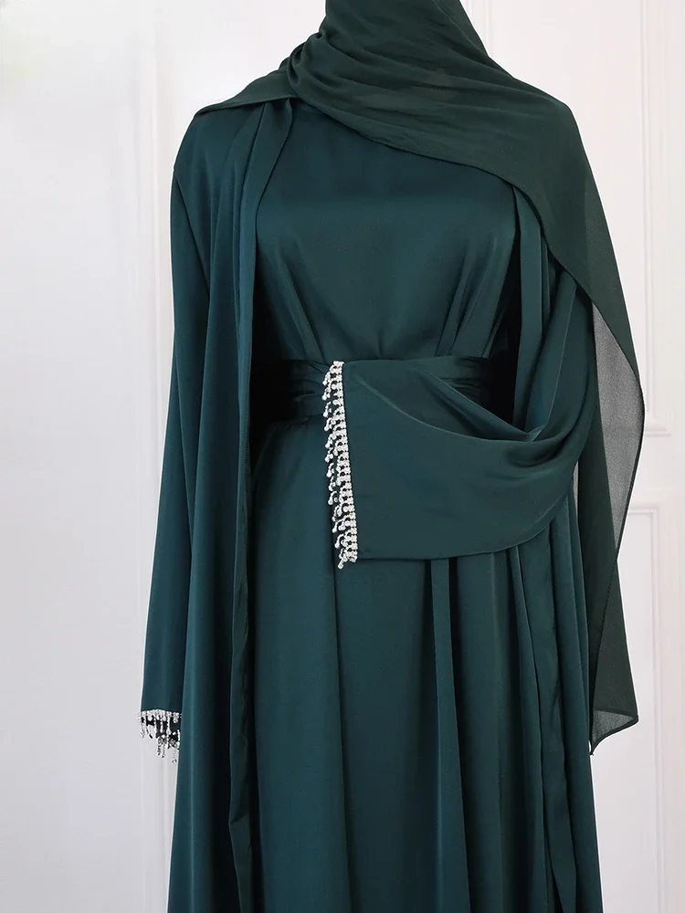 

Muslim Set Elegant Abaya African Black Dress With Buttons Dubai Long Woman Evening Robe Kaftan Moroccan Wedding Caftan Ramadan