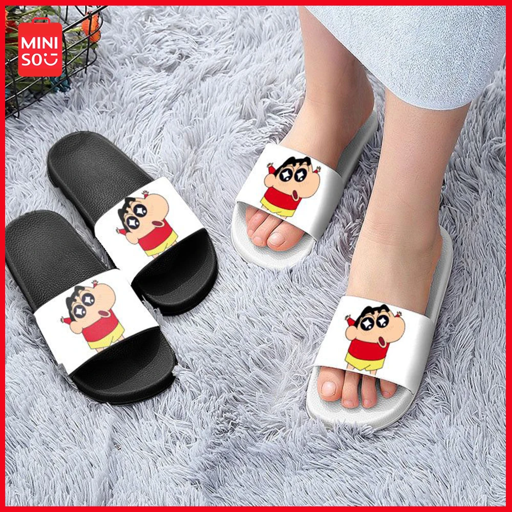 

Miniso Crayon Shin Chan Cartoon Anime Korean Version Couple Fashion Anti Slip Home Slippers Summer Outdoor Waterproof Slippers