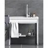 Light Luxury Ceramic Kitchen Sinks for Courtyard Modern Simple Sinks for Kitchen Floor-standing Single Basin with Bracket Sink 3