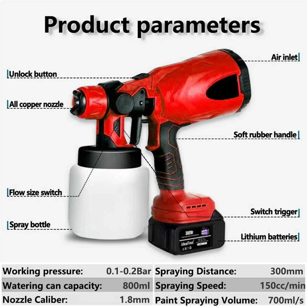  ̰   Ʈ й, HVLP ڵ  ƿ   귯, Makita 18V ͸, 800ml