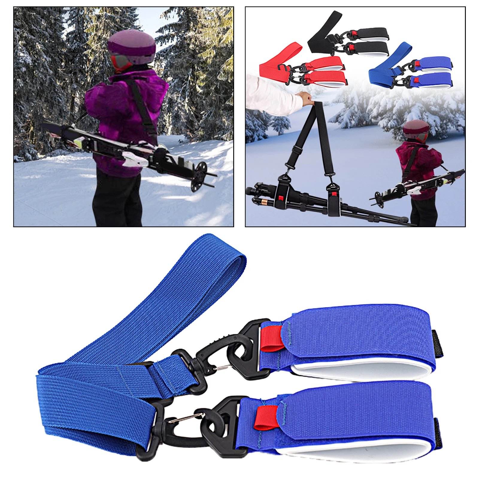 Cinghie Per Sci E Snowboard - 4 Pezzi In Nylon Per Bambini - Foto 11