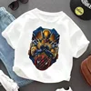 Deadpool & Wolverine White T-shirt Round Neck Loose Summer Clothing Comfortable Breathable Character Children Birthday Hot Gift 4