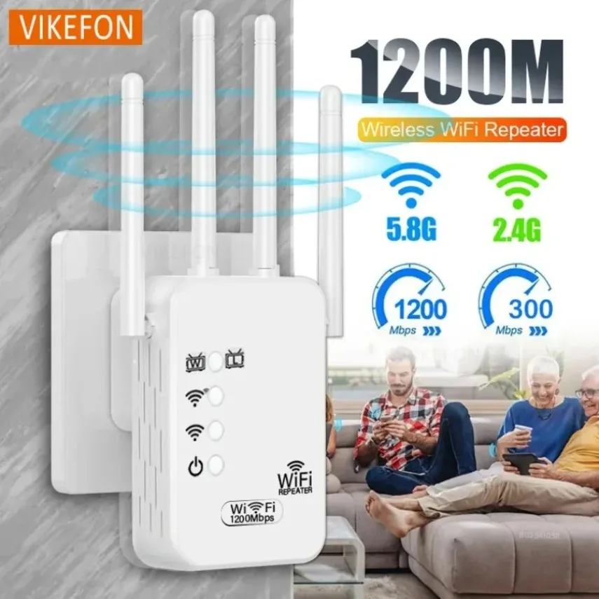 가정용 와이파이 듀얼 밴드 리피터 무선 신호 확장기 1200Mbps 2.4G 5G Wi-Fi 증폭기 공유기 장거리 신호 증폭
