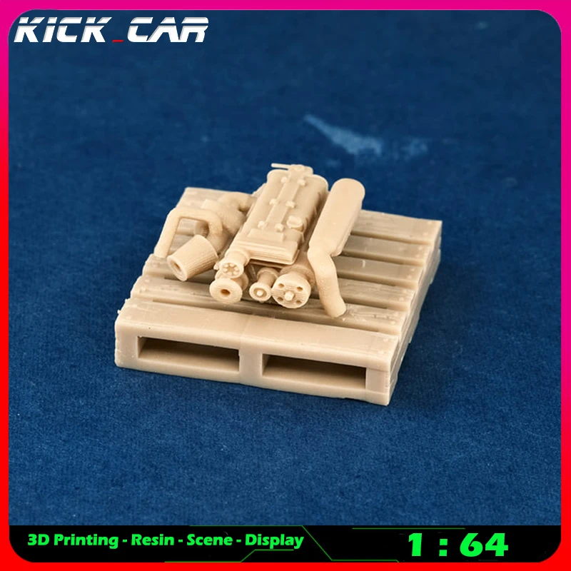 Kicarmod 1/64 Fahrzeug Motor Modell Auto Diorama Ungefärbtes Harz Garage Szene Reparatur Werkzeuge Dekoration Simulation Szene Spielzeug – Detail 37