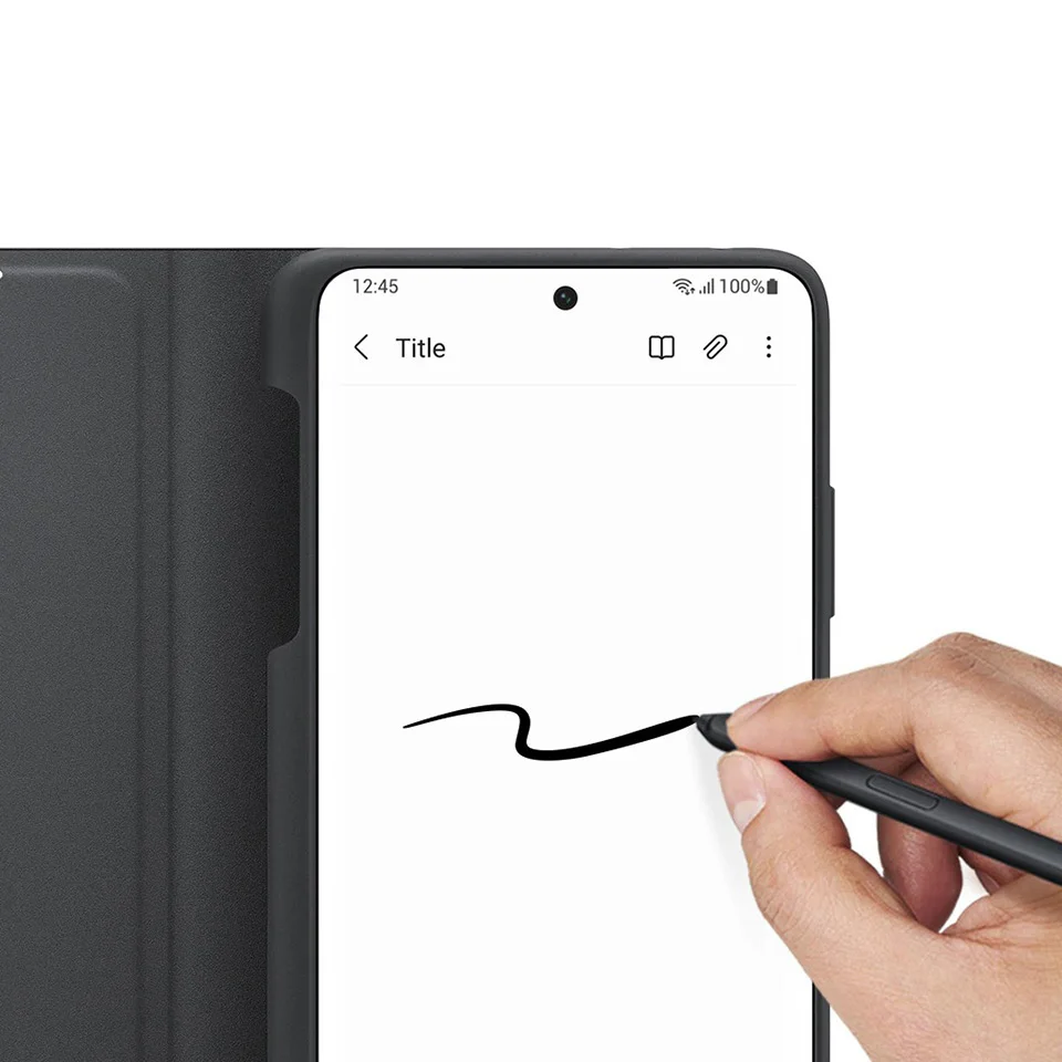 Зеркальный чехол для Samsung, прозрачный чехол для телефона SAMSUNG Galaxy  S21 Ultra 5G S-Pen S-View, откидной Чехол, умный чехол