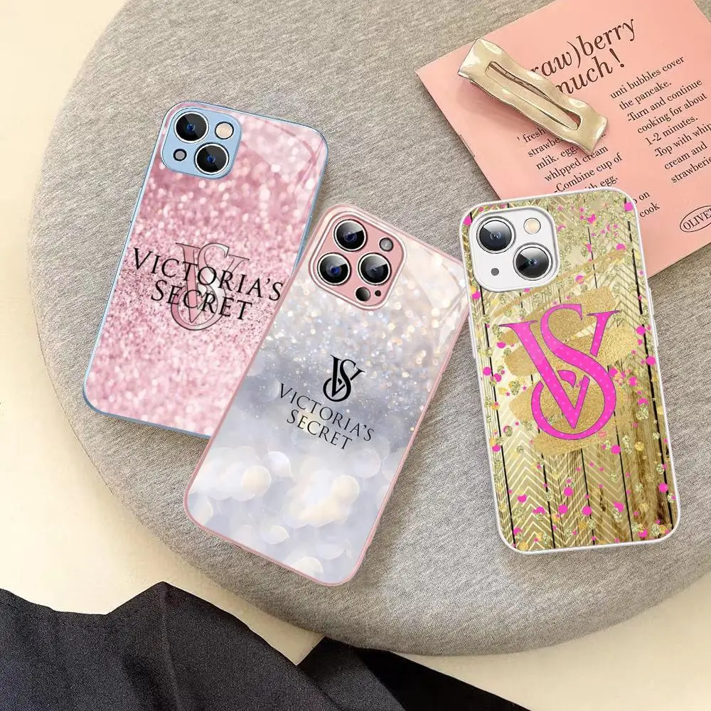 Custodia Per Telefono Fashion Pink S-Secrets Per Iphone 14 13 12 Mini 11 Pro Xs Max X Xr 14 Plus Cover In Vetro Temperato