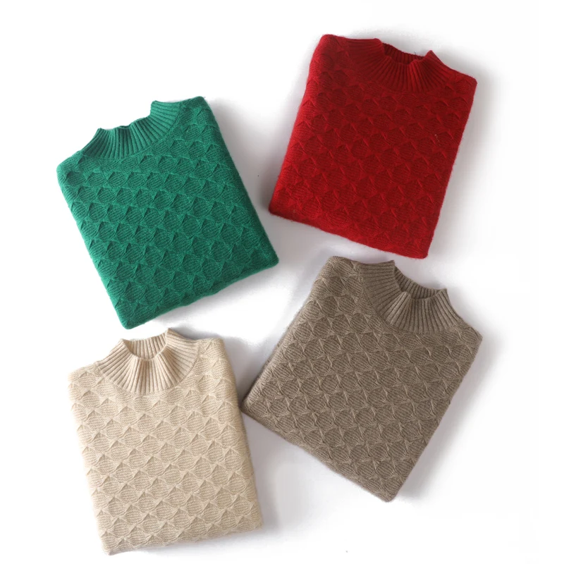

2022 New Women's Sweater Autumn Winter 100% Cashmere Crewneck Sweater Soft Comfortable Top Korean Version Loose Bow Pattern