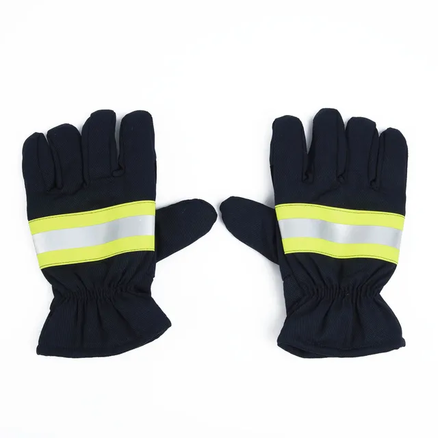 1 Pair Protection Gloves Heat-resistant Non-slip Wear-resistant Gloves Reflective Strap For Firefighter Welding Cold Weather 1